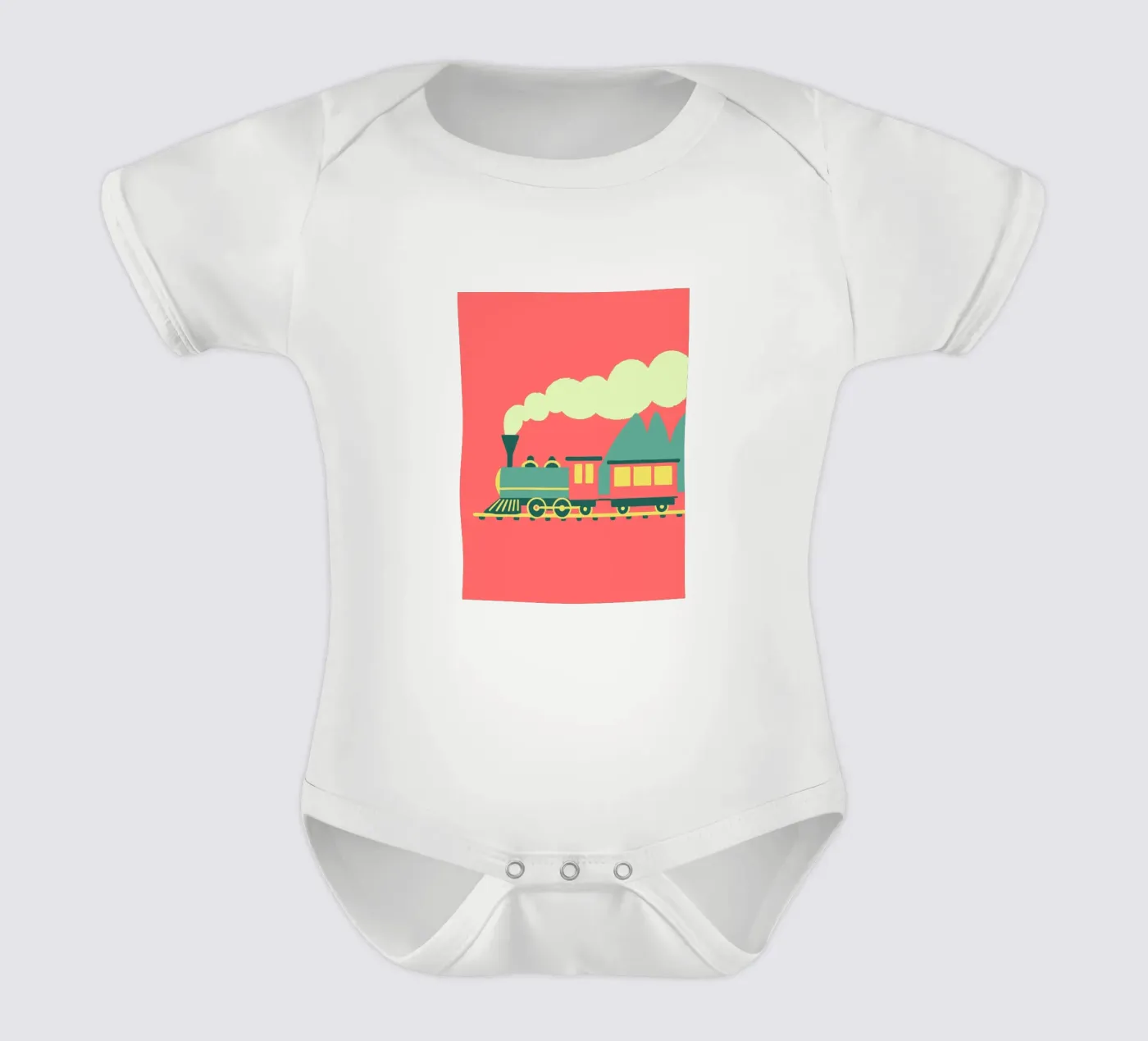 Train short-sleeve baby romper by TRENDY POSTER SHOP