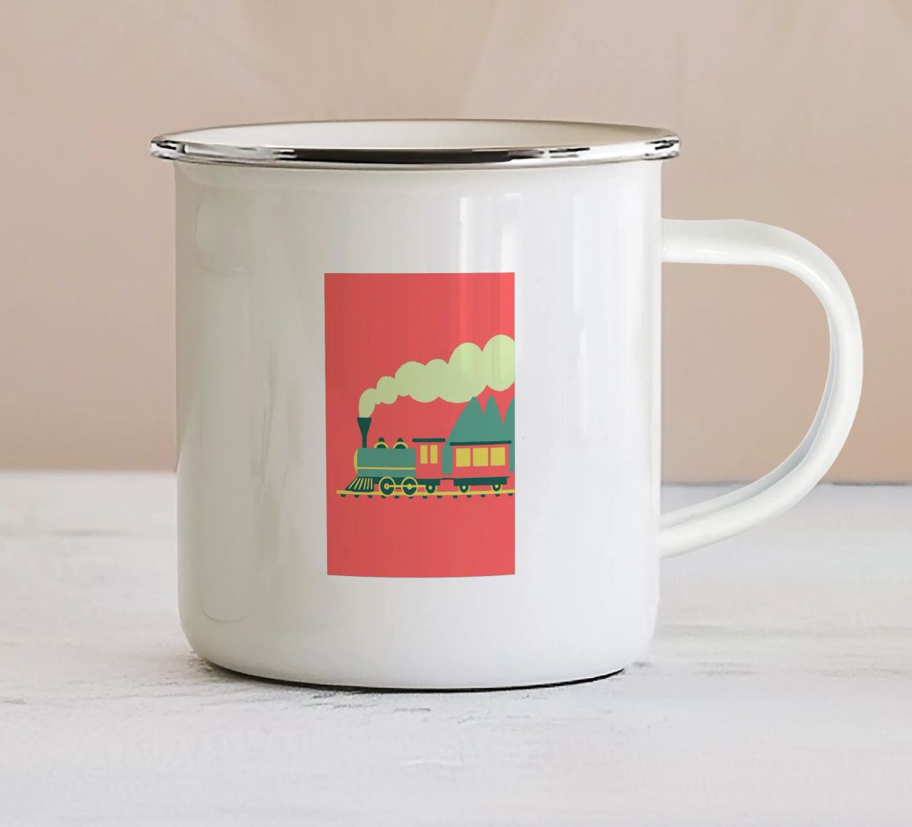 Treno tazza in smalto da UNIQUE SHOP