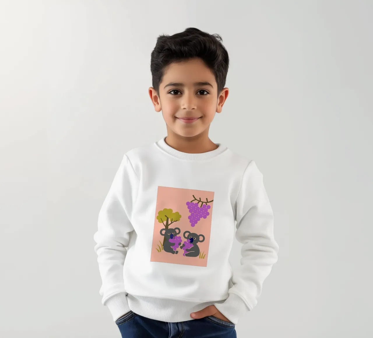 Koala Eating Wine kids sweatshirt by TRENDY POSTER SHOP