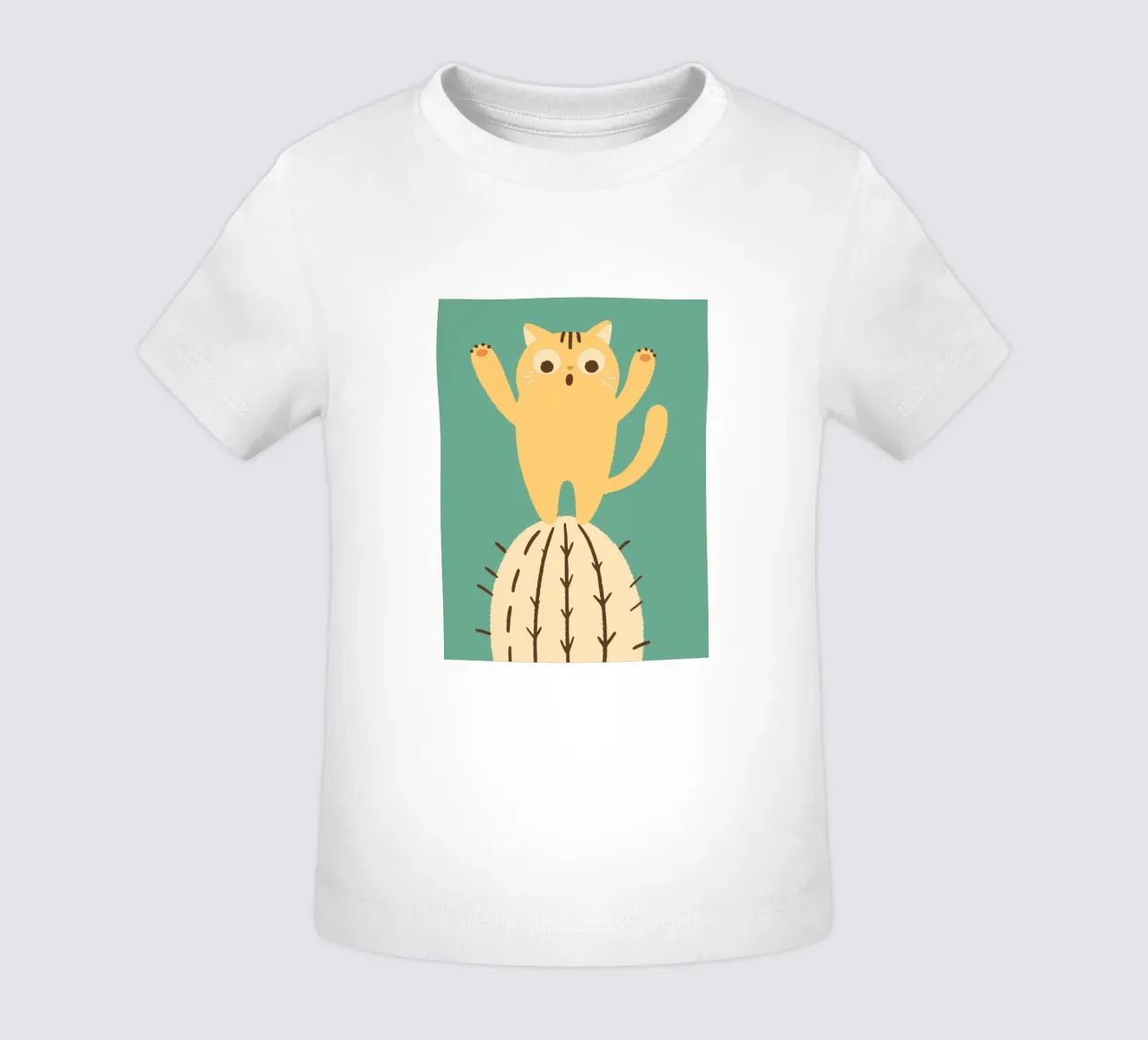 Gatto su un cactus maglietta neonato da TRENDY POSTER SHOP