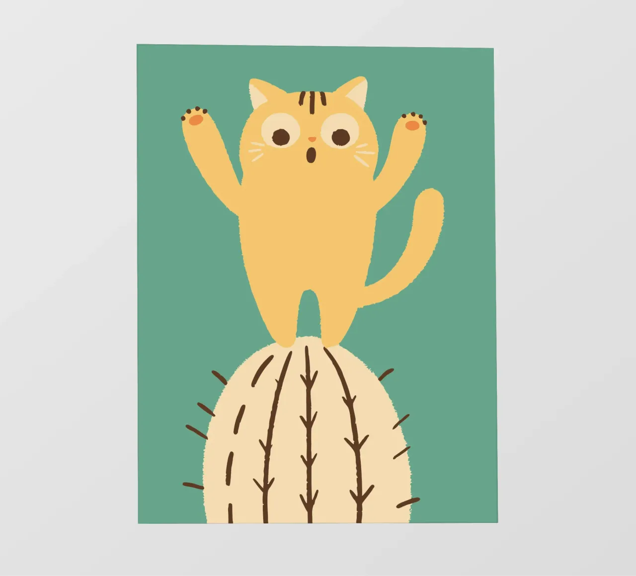 Gatto su un cactus pellicola backlit da TRENDY POSTER SHOP