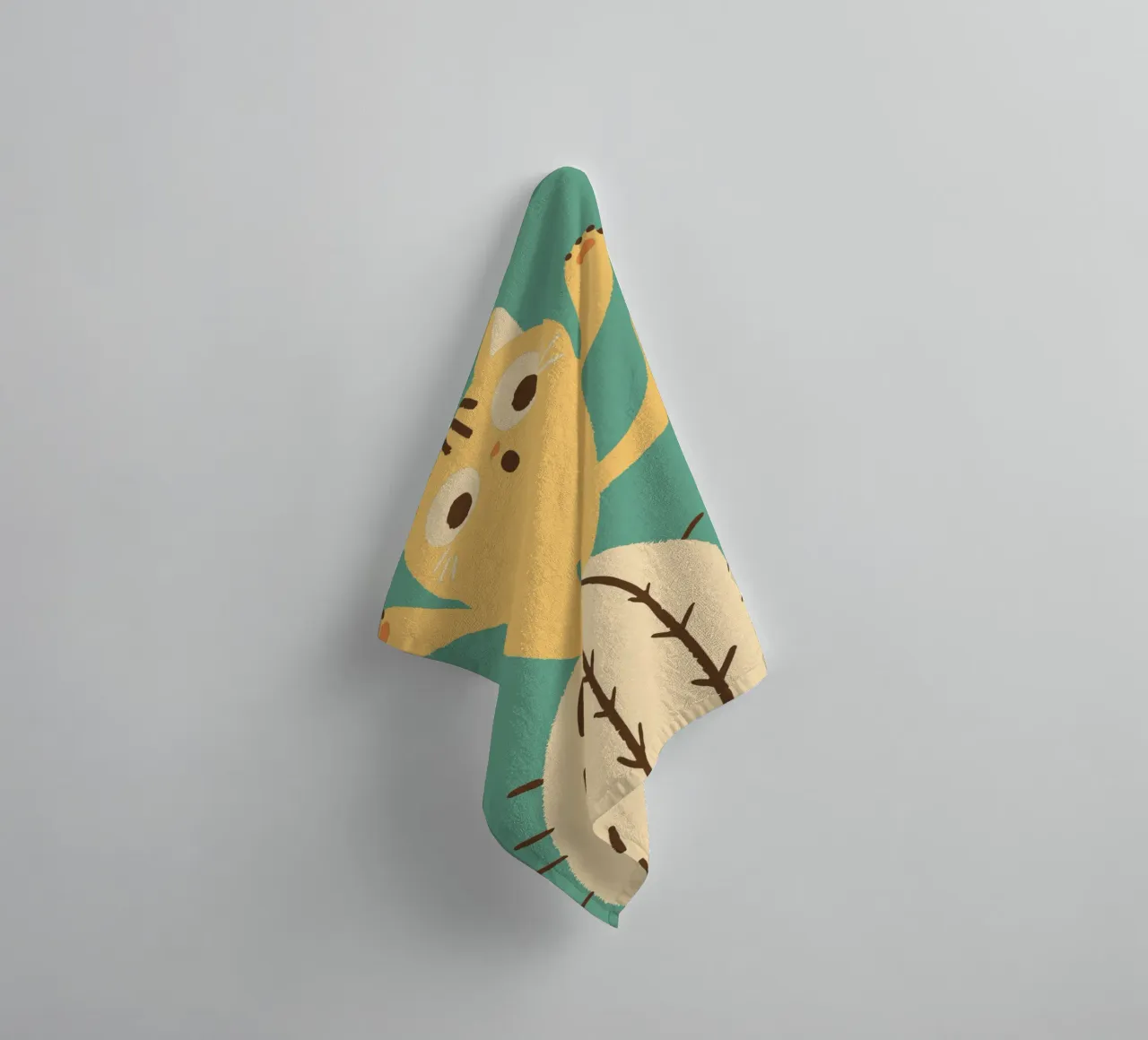 Gatto su un cactus asciugamano da bagno da TRENDY POSTER SHOP