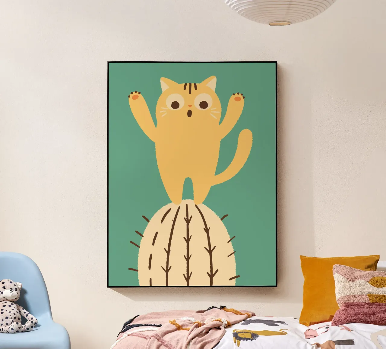 Gatto su un cactus plexiglass da TRENDY POSTER SHOP