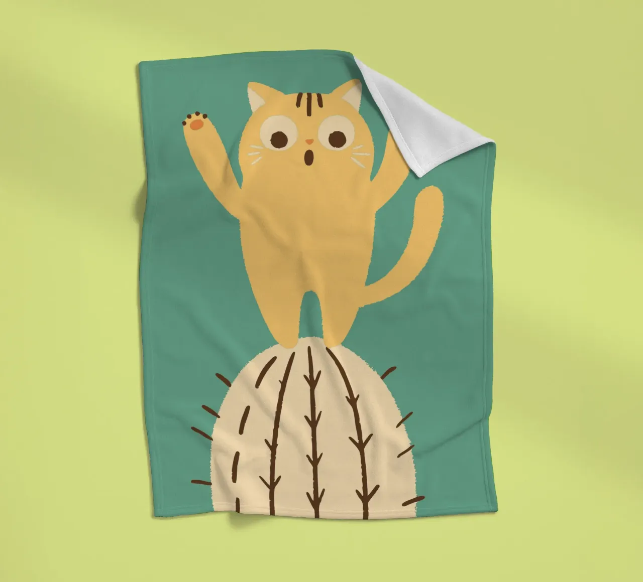 Gatto su un cactus coperta in pile da TRENDY POSTER SHOP