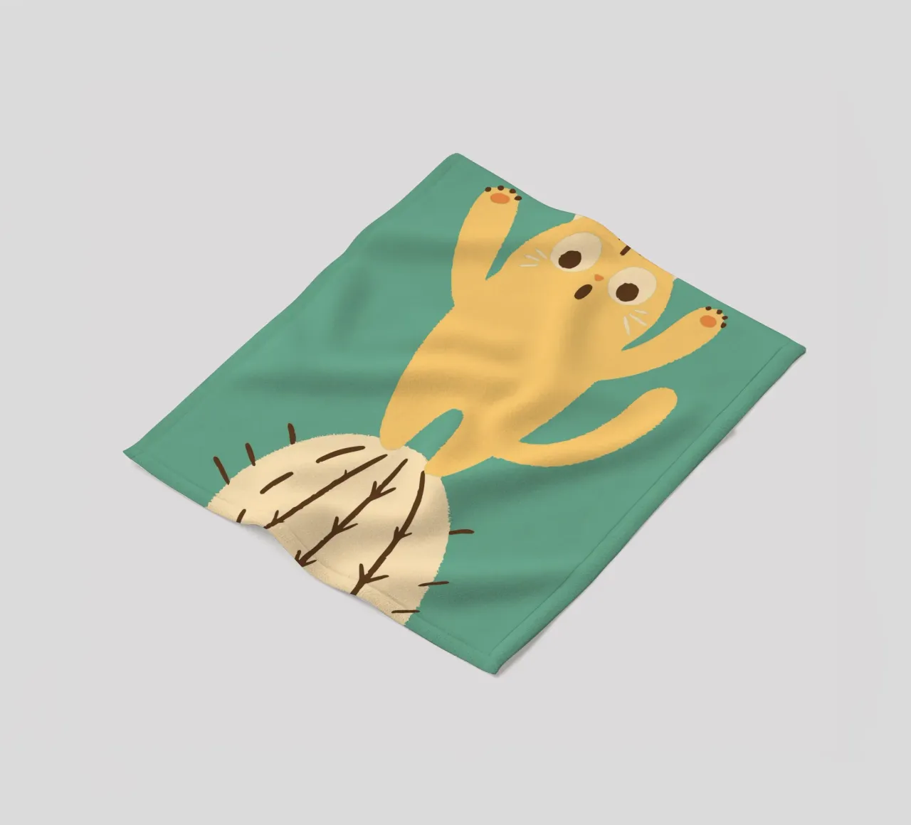 Gatto su un cactus coperta in pile da TRENDY POSTER SHOP