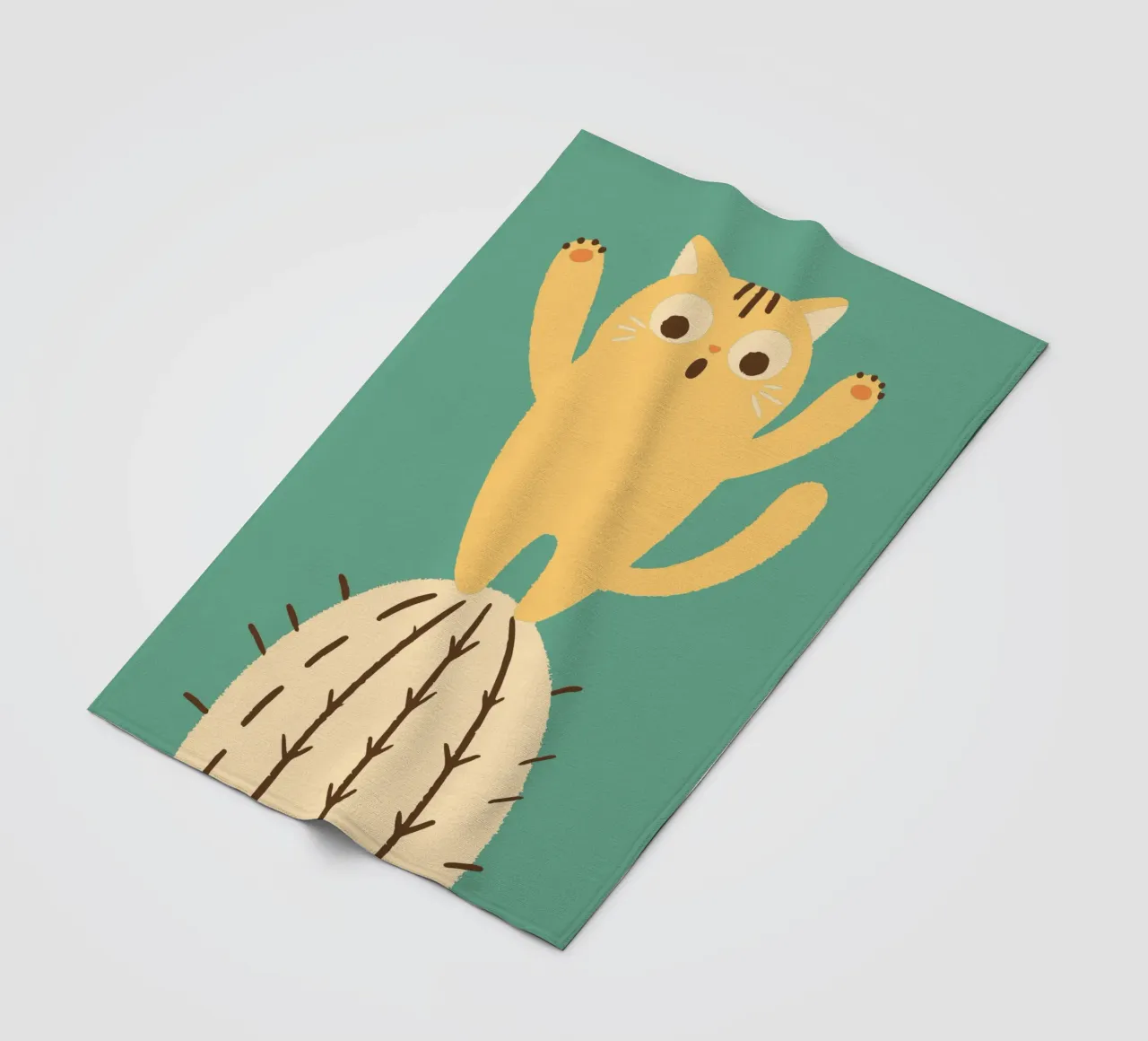 Gatto su un cactus coperta in pile da TRENDY POSTER SHOP