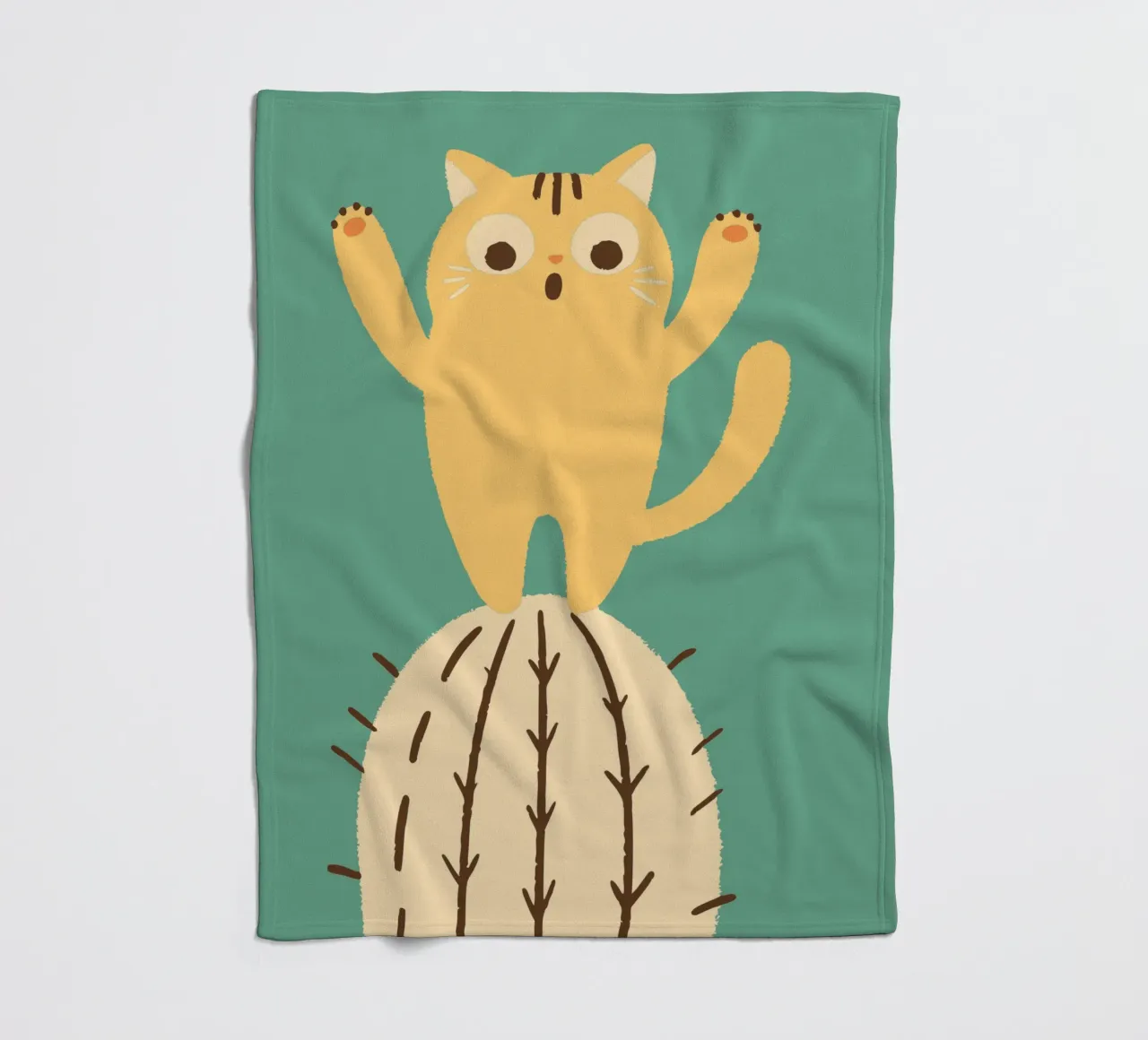 Gatto su un cactus coperta in pile da TRENDY POSTER SHOP