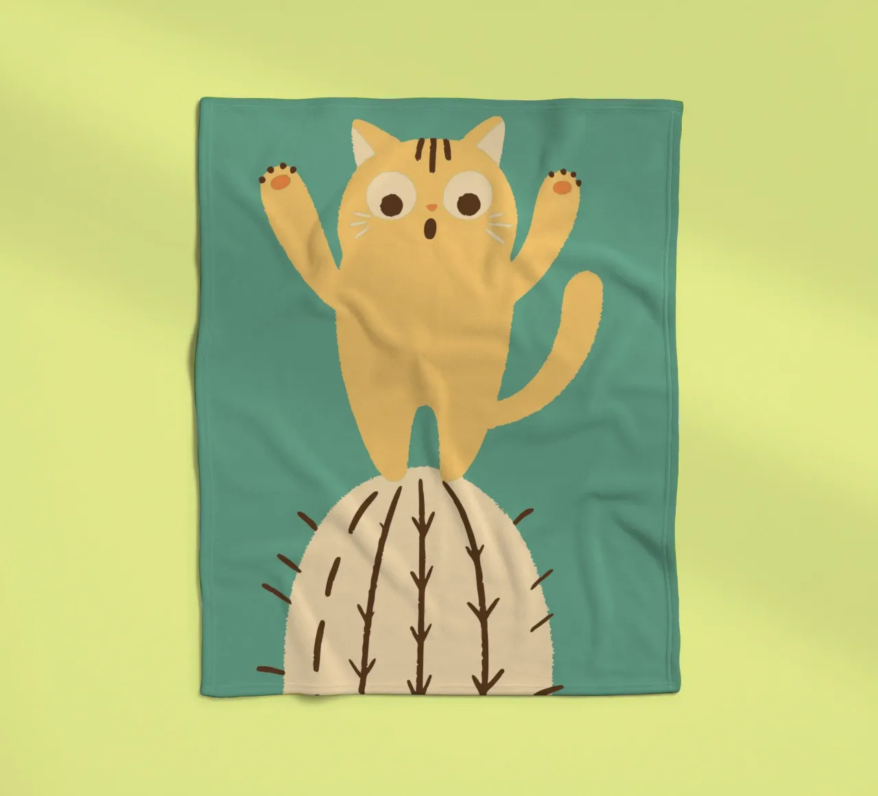 Gatto su un cactus coperta in pile da TRENDY POSTER SHOP