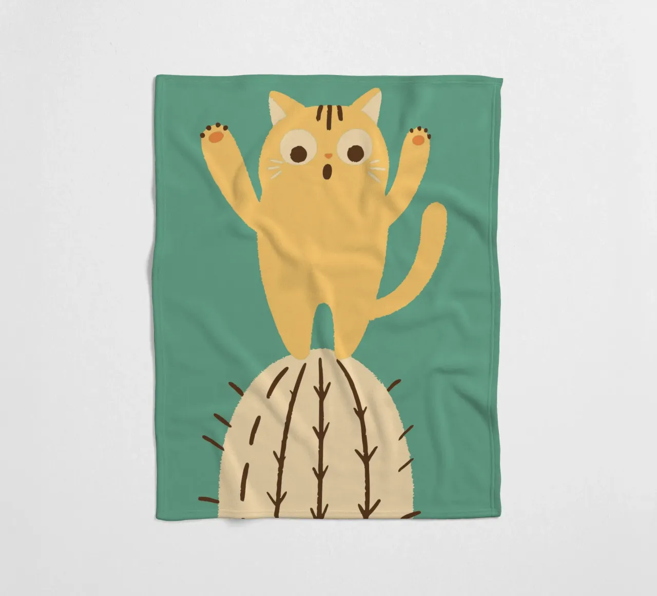 Gatto su un cactus coperta in pile da TRENDY POSTER SHOP