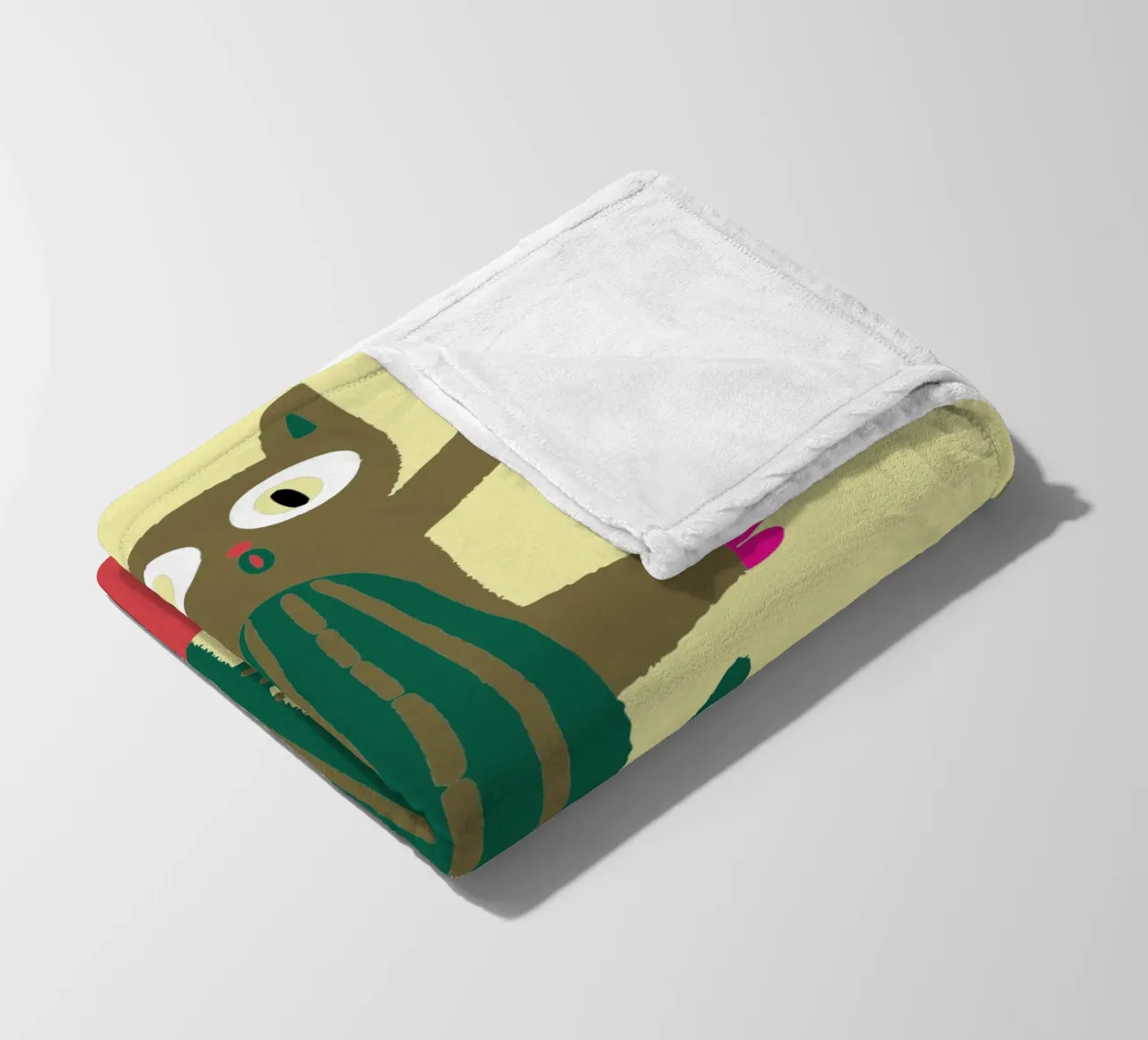 Cat on a Cactus fleece blanket by TRENDY POSTER SHOP