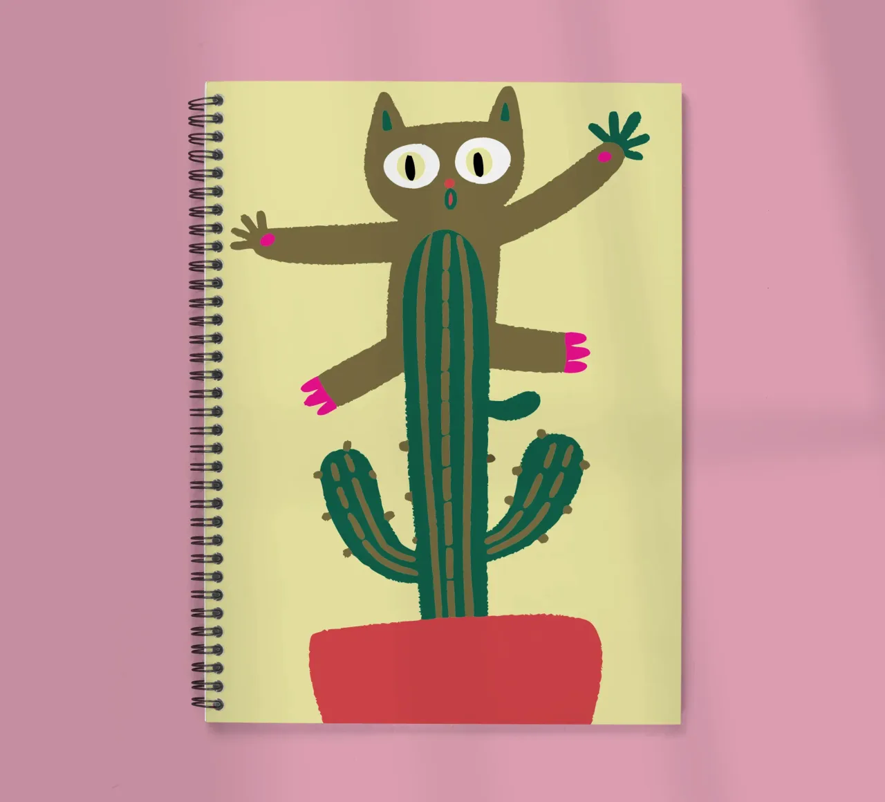 Cat on a Cactus spiral notebook by TRENDY POSTER SHOP