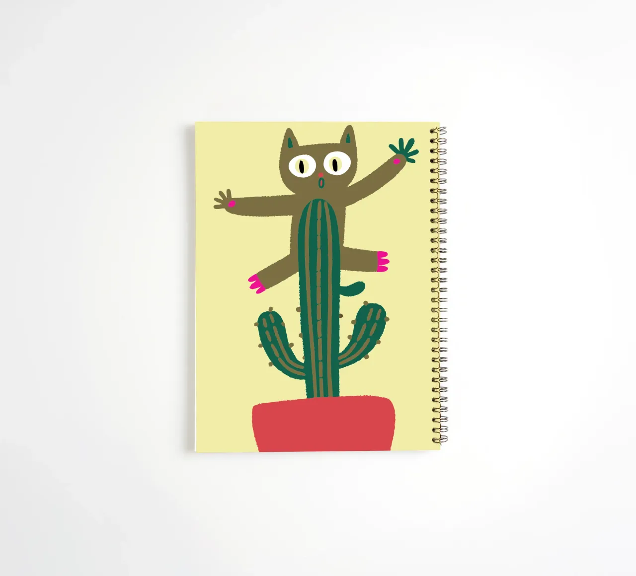 Cat on a Cactus spiral notebook by TRENDY POSTER SHOP