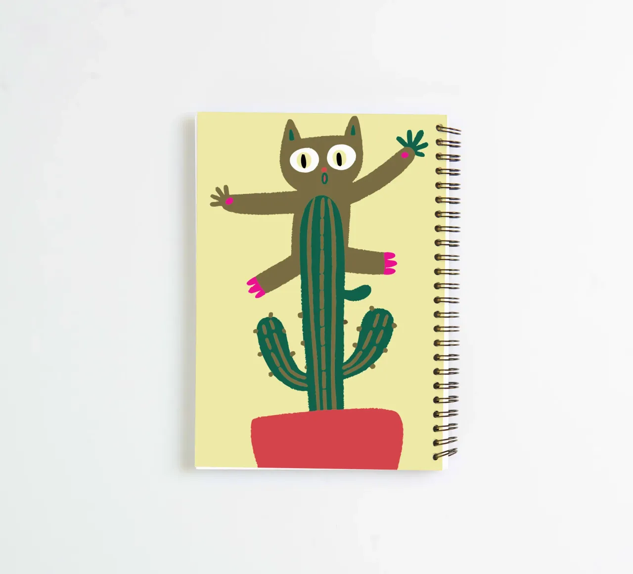Cat on a Cactus spiral notebook by TRENDY POSTER SHOP