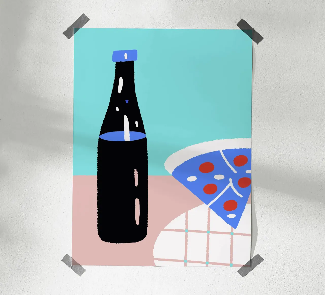 Bevande e pizza poster da TRENDY POSTER SHOP