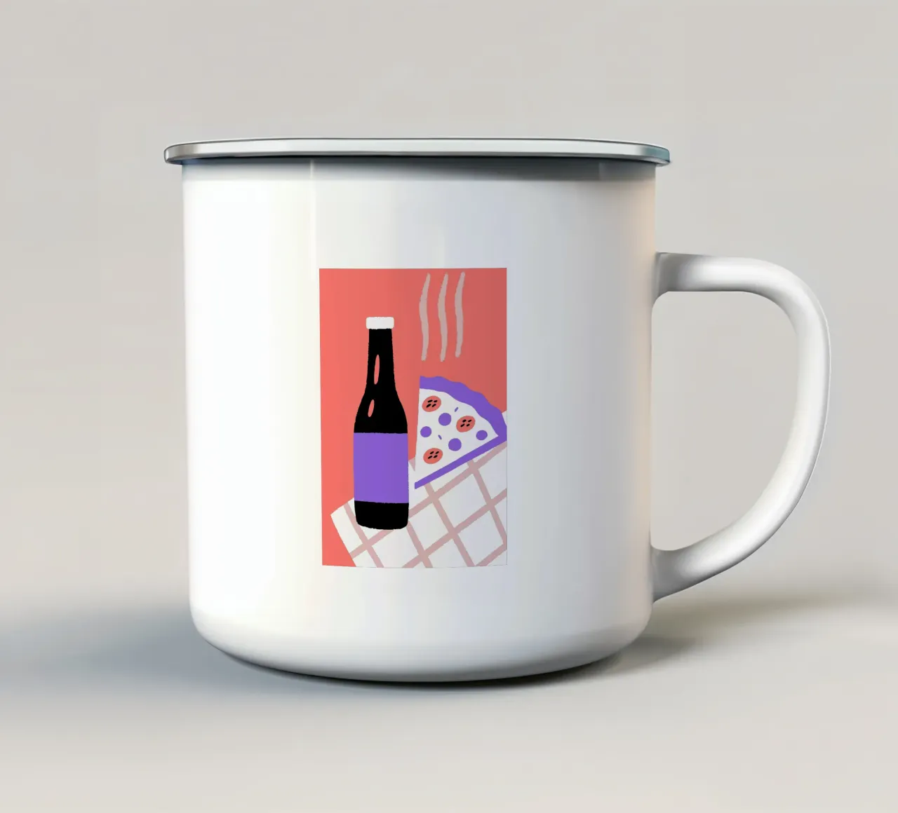 Bevande e pizza tazza in smalto da TRENDY POSTER SHOP