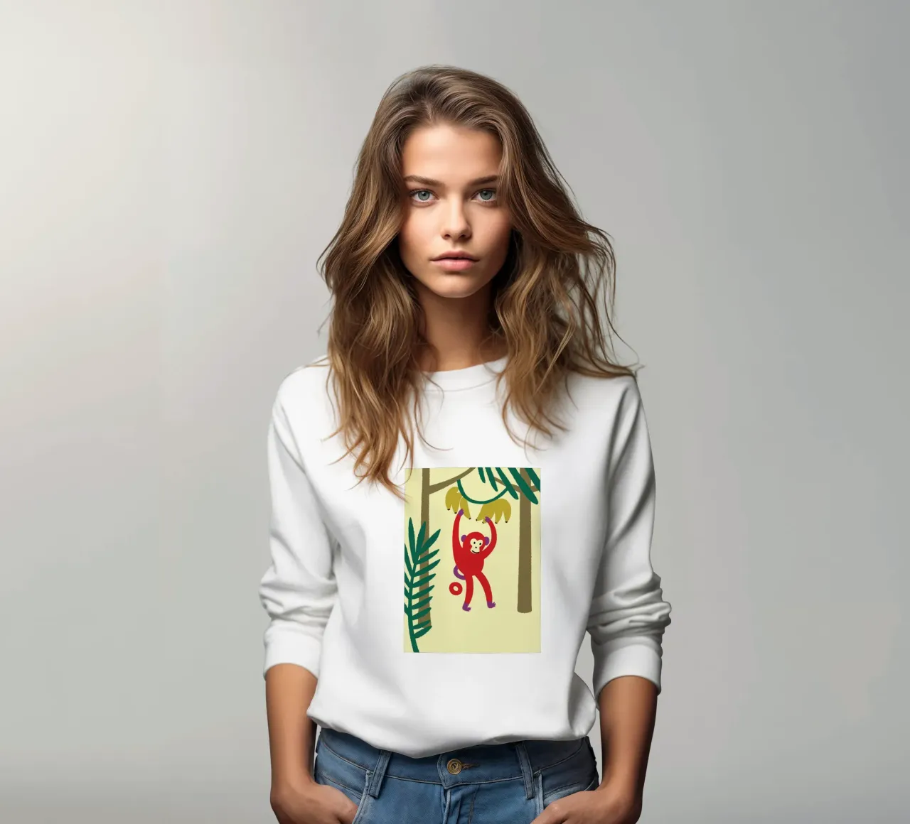 La scimmia prende una banana felpa da TRENDY POSTER SHOP