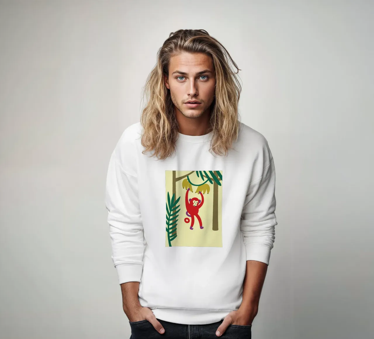 La scimmia prende una banana felpa da TRENDY POSTER SHOP