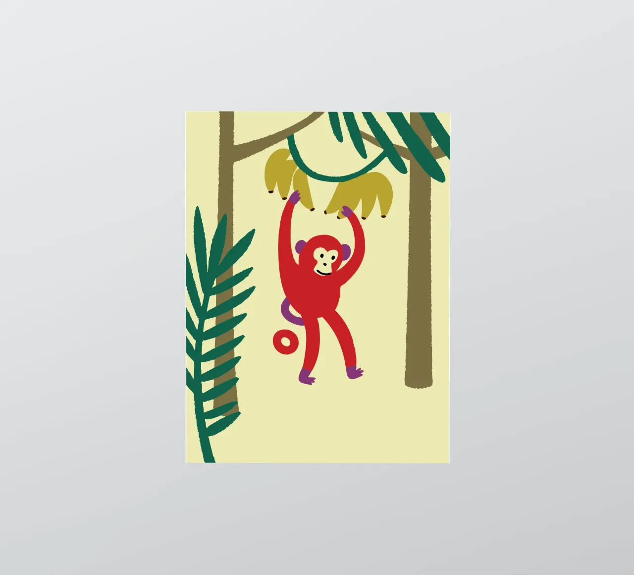 La scimmia prende una banana adesivo da TRENDY POSTER SHOP
