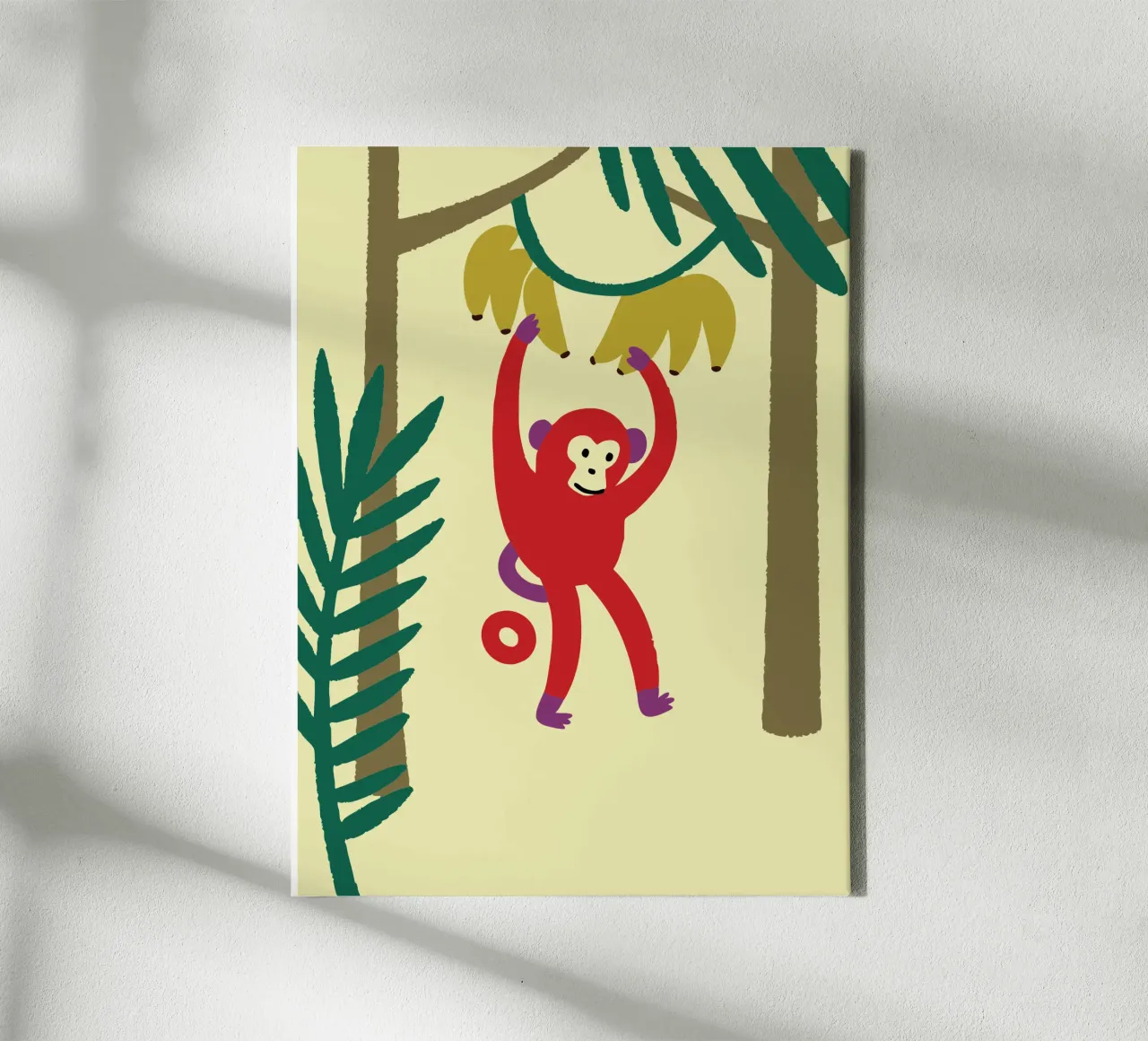 Monkey Takes a Banana canvas by TRENDY POSTER SHOP