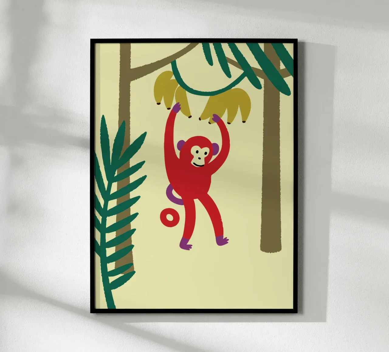 La scimmia prende una banana carta hahnemühle da TRENDY POSTER SHOP