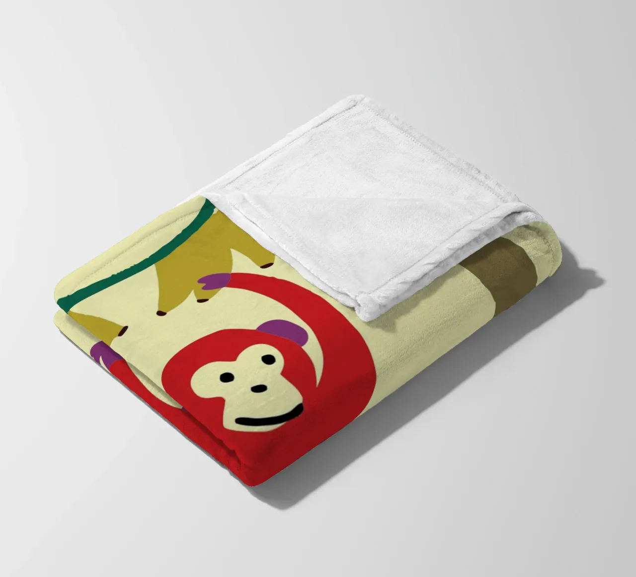 La scimmia prende una banana coperta in pile da TRENDY POSTER SHOP