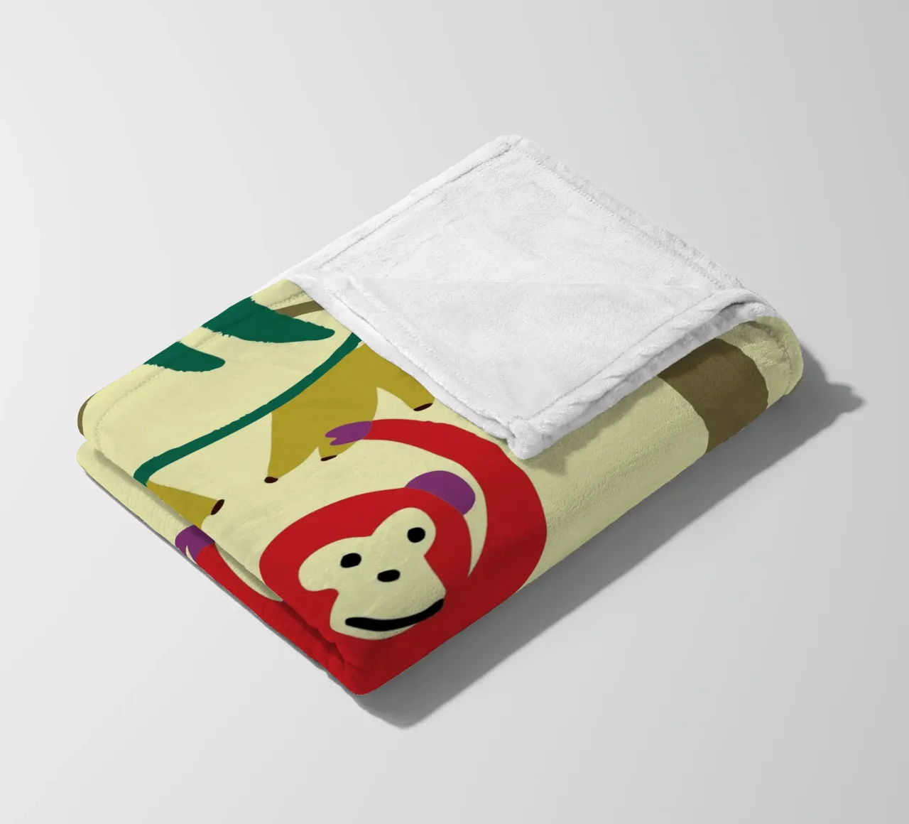La scimmia prende una banana coperta in pile da TRENDY POSTER SHOP