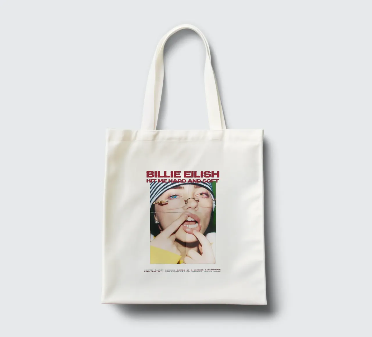Hit Me Hard and Soft - Billie Eilish borsa in juta da Attaboy Dsgn