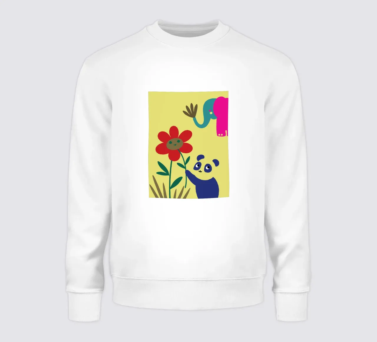 Fiore di panda e di elefante felpa da TRENDY POSTER SHOP