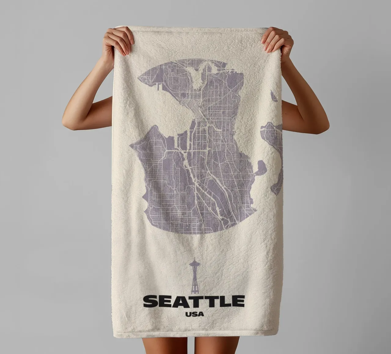Linee urbane di Seattle asciugamano da bagno da MOOODZART