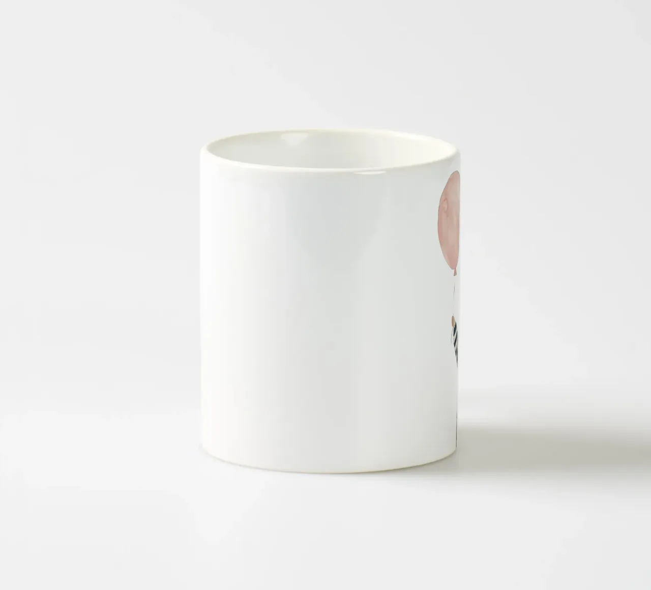 Bunny with Balloon, Cute Nursery Wall Art ceramic mug by Little Lola