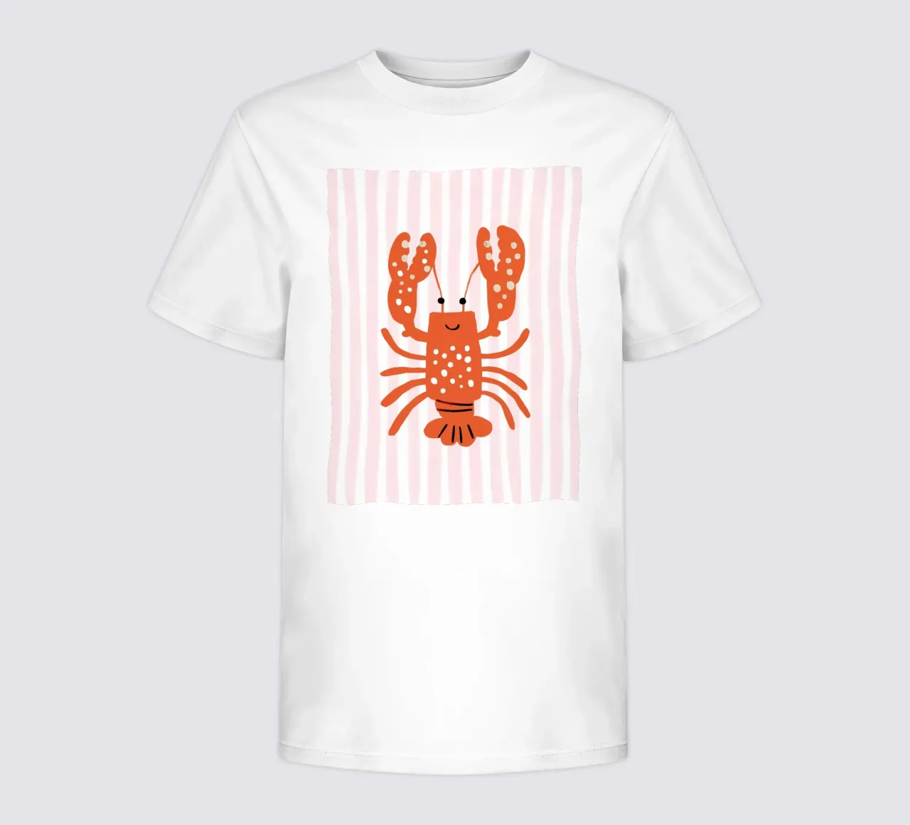 Cute Lobster Print, Lobster Nursery Wall Art, Beach Poster kids t-shirt by Little Lola