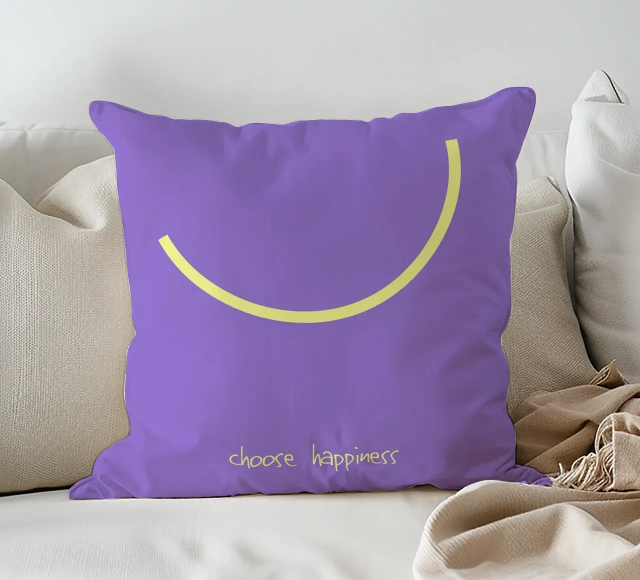 choose happiness. cuscino da FRICKE DESIGN
