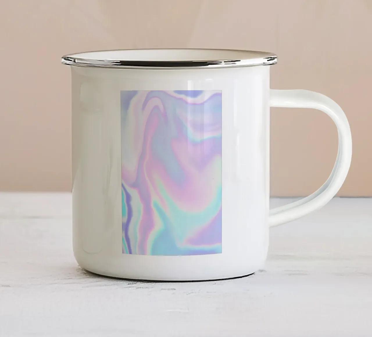 Energie Print, Moderne Aura Muur Kunst, Kleurrijke Gradiënt Kunst emaille mok van Dreamscape