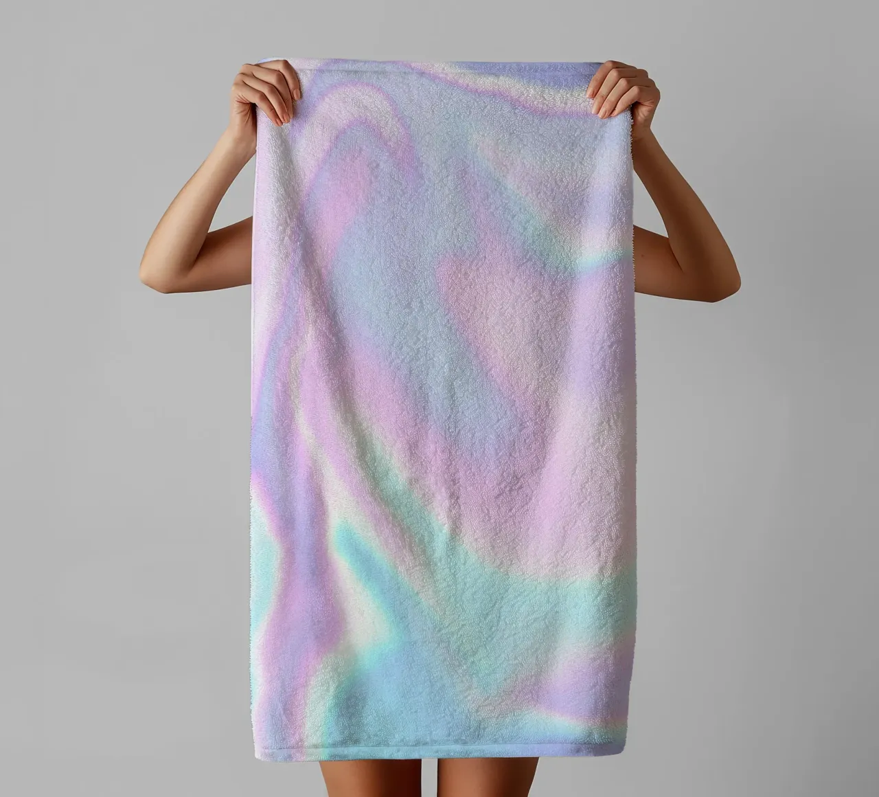 Energy Print, Modern Aura Wall Art, Colourful Gradient Art towel by Dreamscape