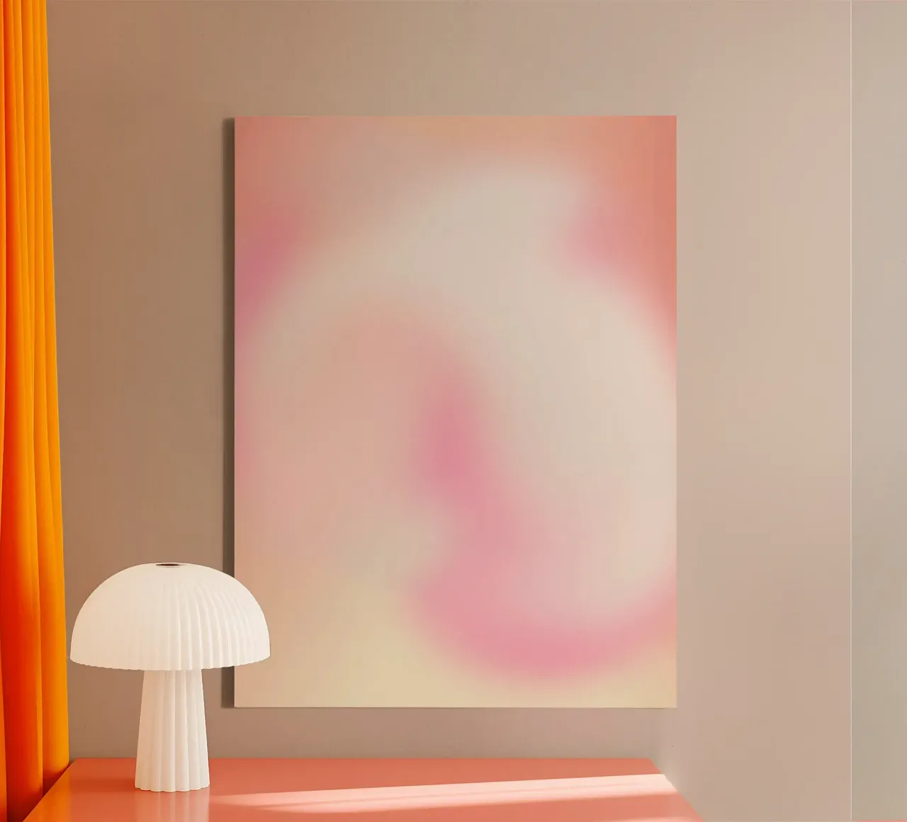 Energie-Druck, moderne Aura-Wandkunst, bunte Farbverlaufskunst Leinwand mit Schattenfugenrahmen von Dreamscape