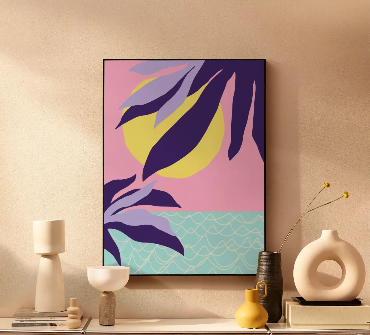 Seaside Sunset acrylic glass by Kim Hubball Studio