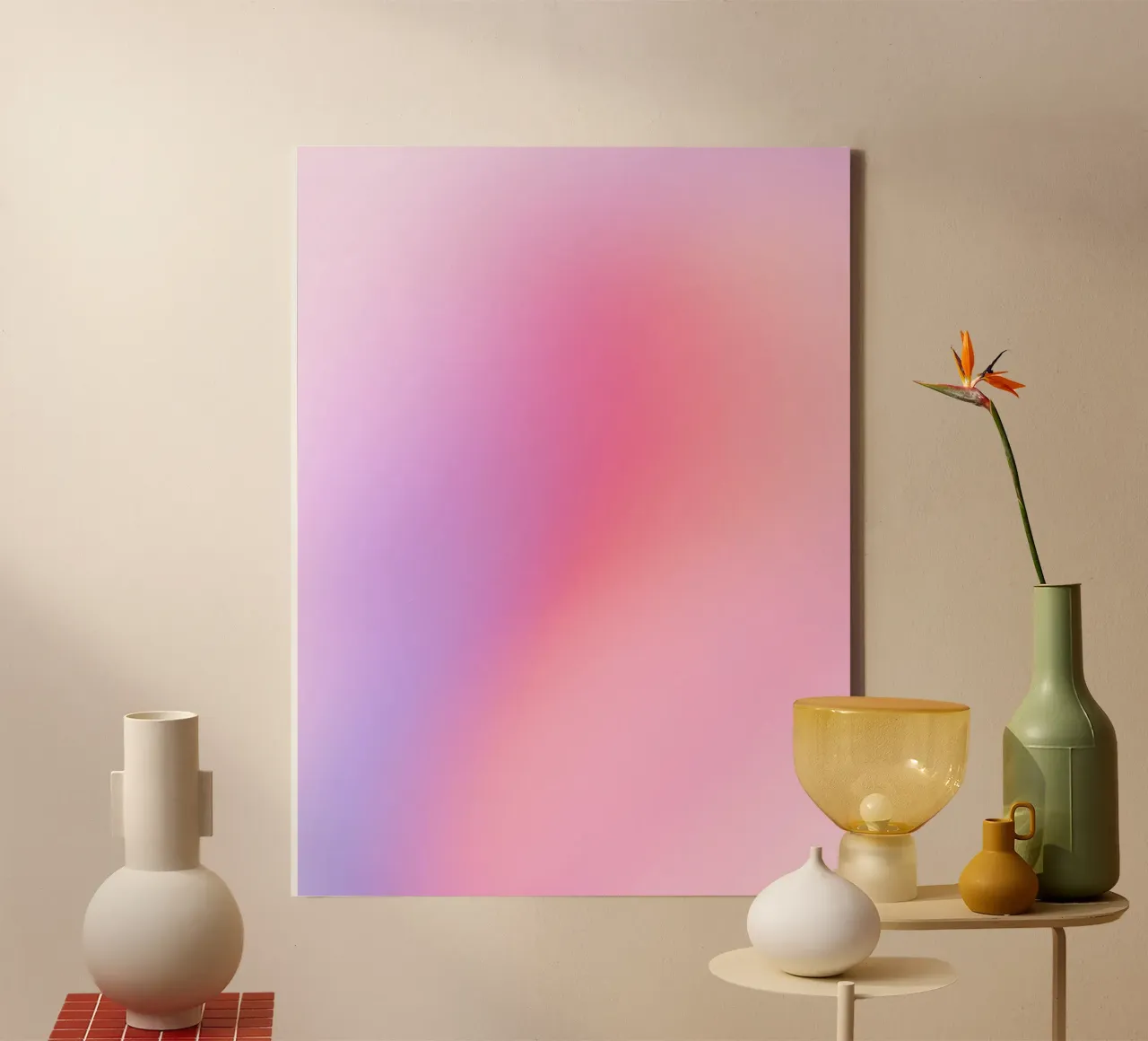Energie-Druck, moderne Aura-Wandkunst, bunte Farbverlaufskunst Leinwand mit Schattenfugenrahmen von Dreamscape