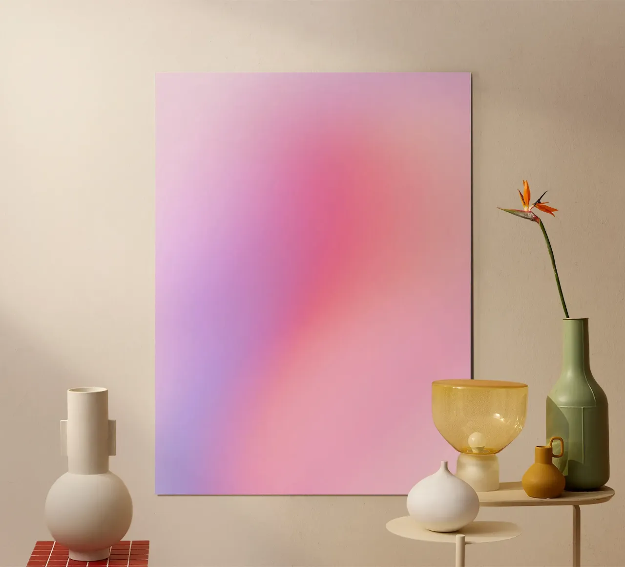Stampa sull'energia, arte murale moderna sull'aura, arte colorata a gradiente poster con telaio in legno da Dreamscape