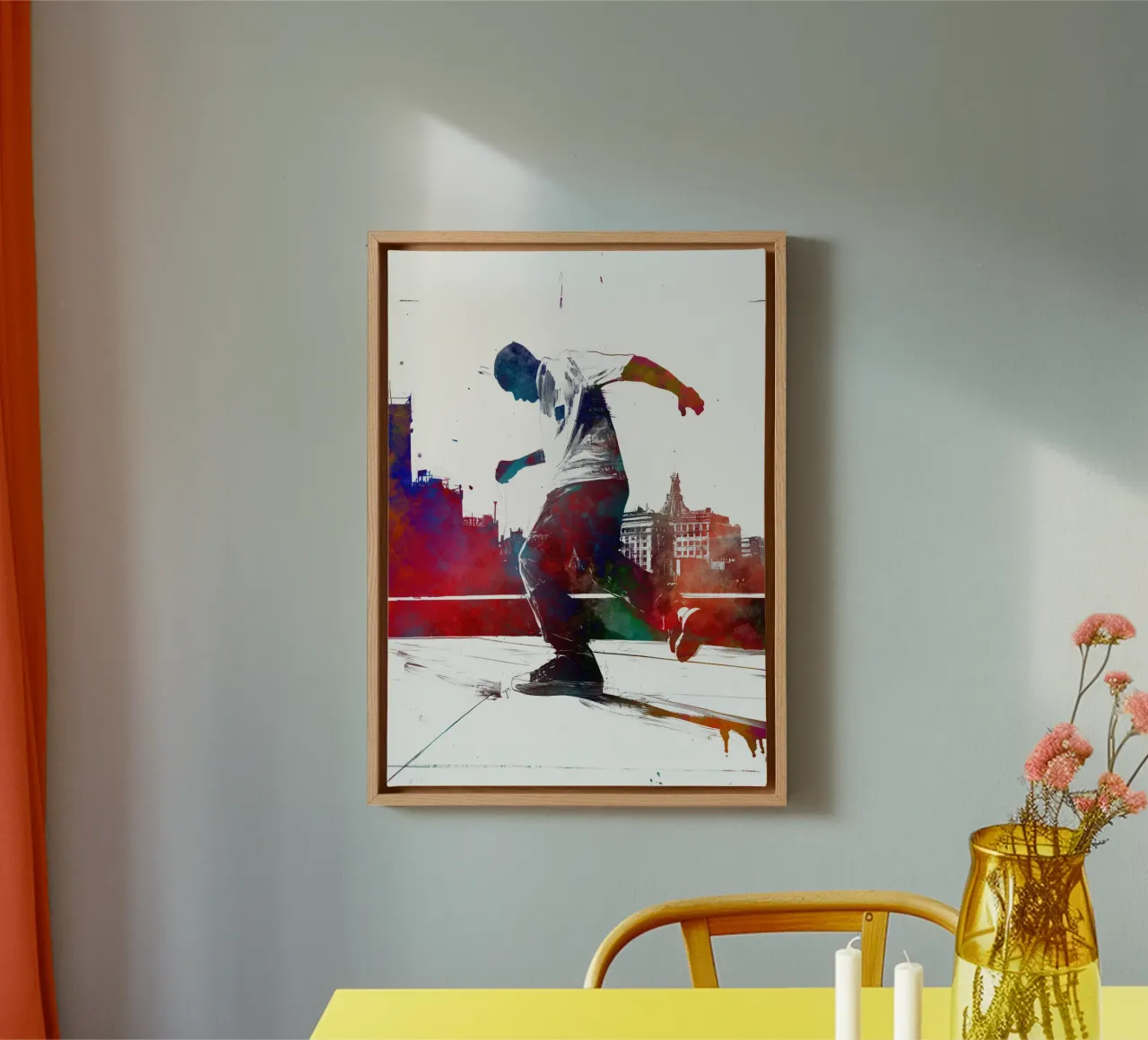 Breakdancer sport art tela con Cornice a cassetta da Justyna Jaszke JBJart