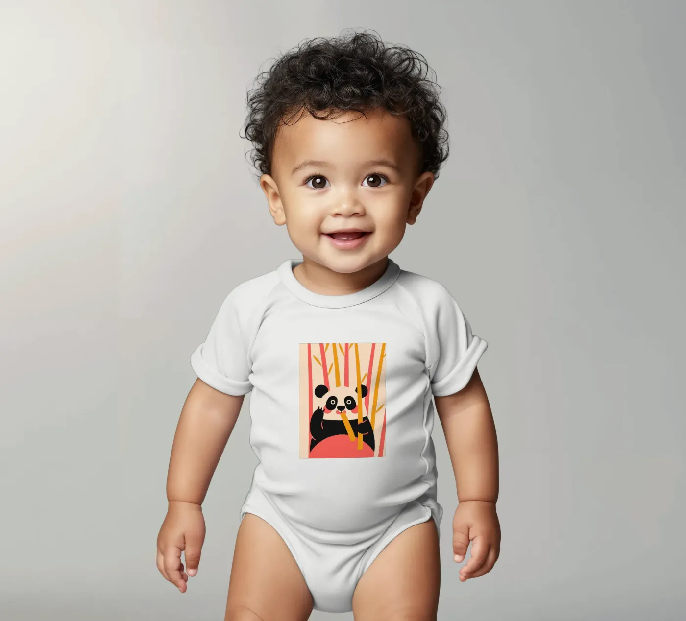 Le panda mange du bambou body bébé de TRENDY POSTER SHOP