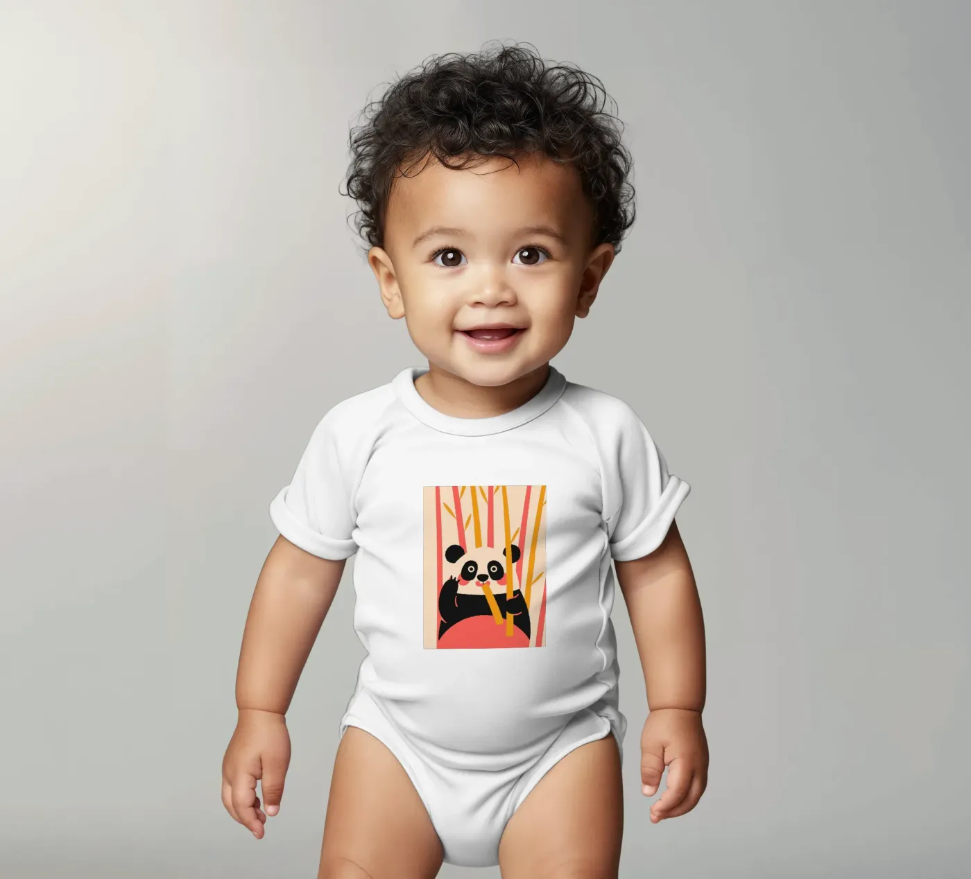 Le panda mange du bambou body bébé de TRENDY POSTER SHOP