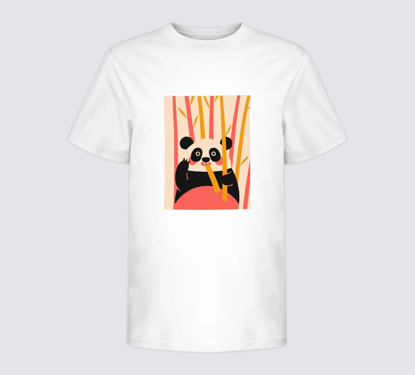 Panda eet bamboe kinder t-shirt van TRENDY POSTER SHOP