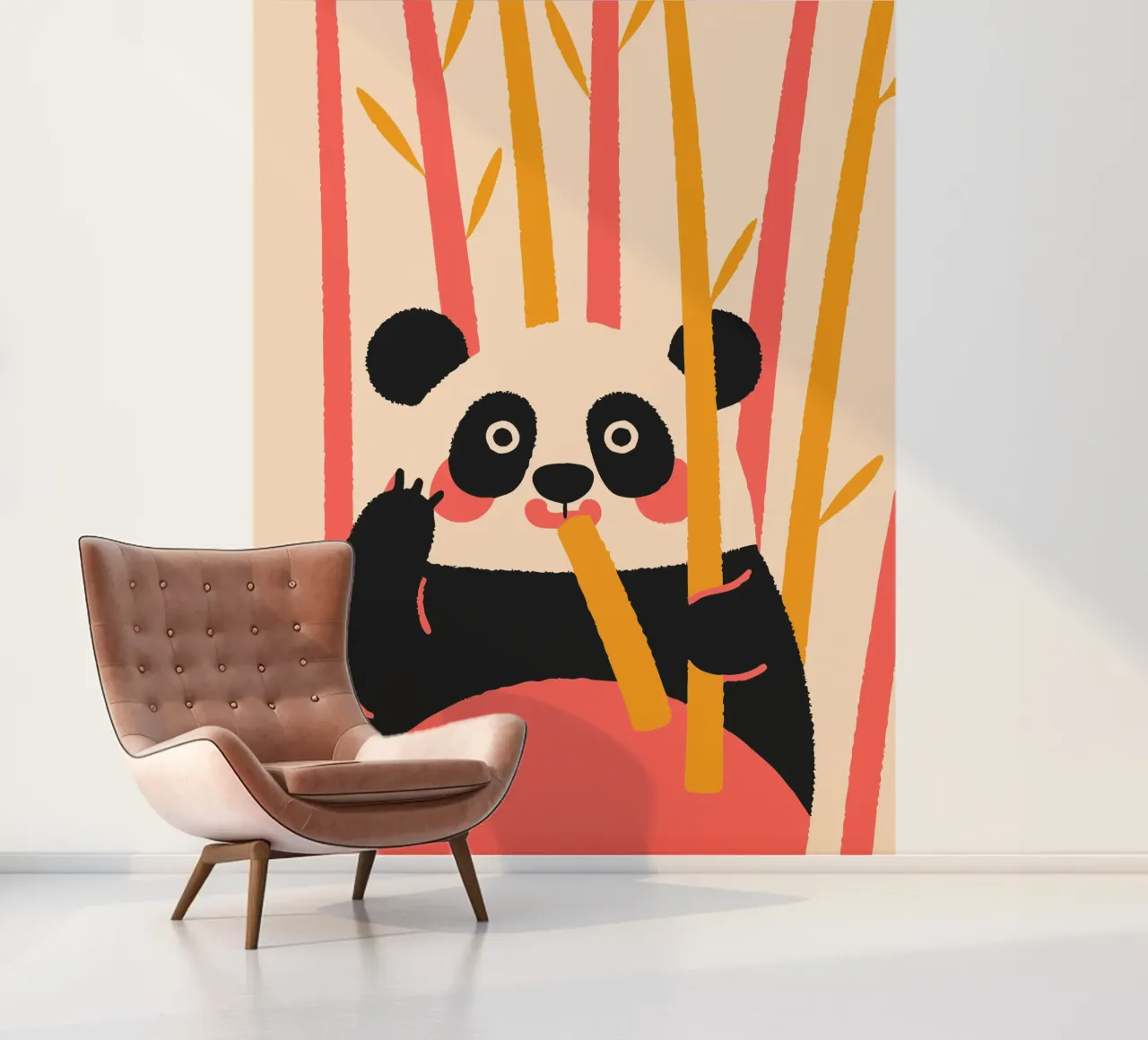 Panda eet bamboe fotobehang van TRENDY POSTER SHOP