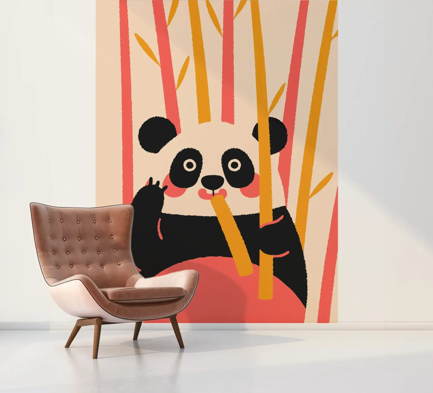 Panda eet bamboe fotobehang van TRENDY POSTER SHOP