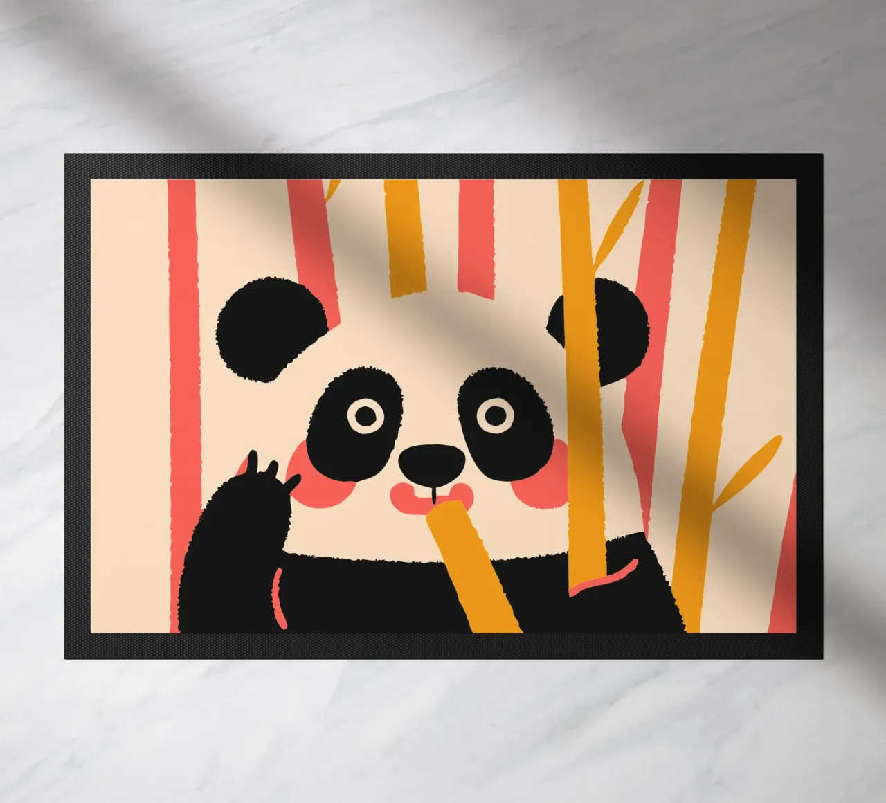 Panda eet bamboe deurmat van TRENDY POSTER SHOP