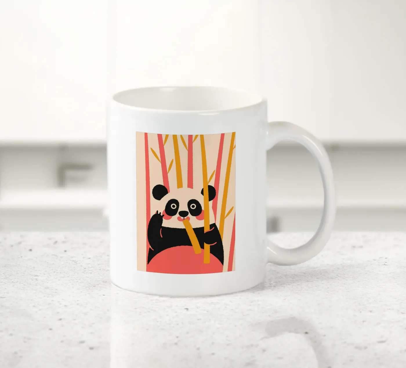 Panda Eats Bamboo ceramic mug by TRENDY POSTER SHOP