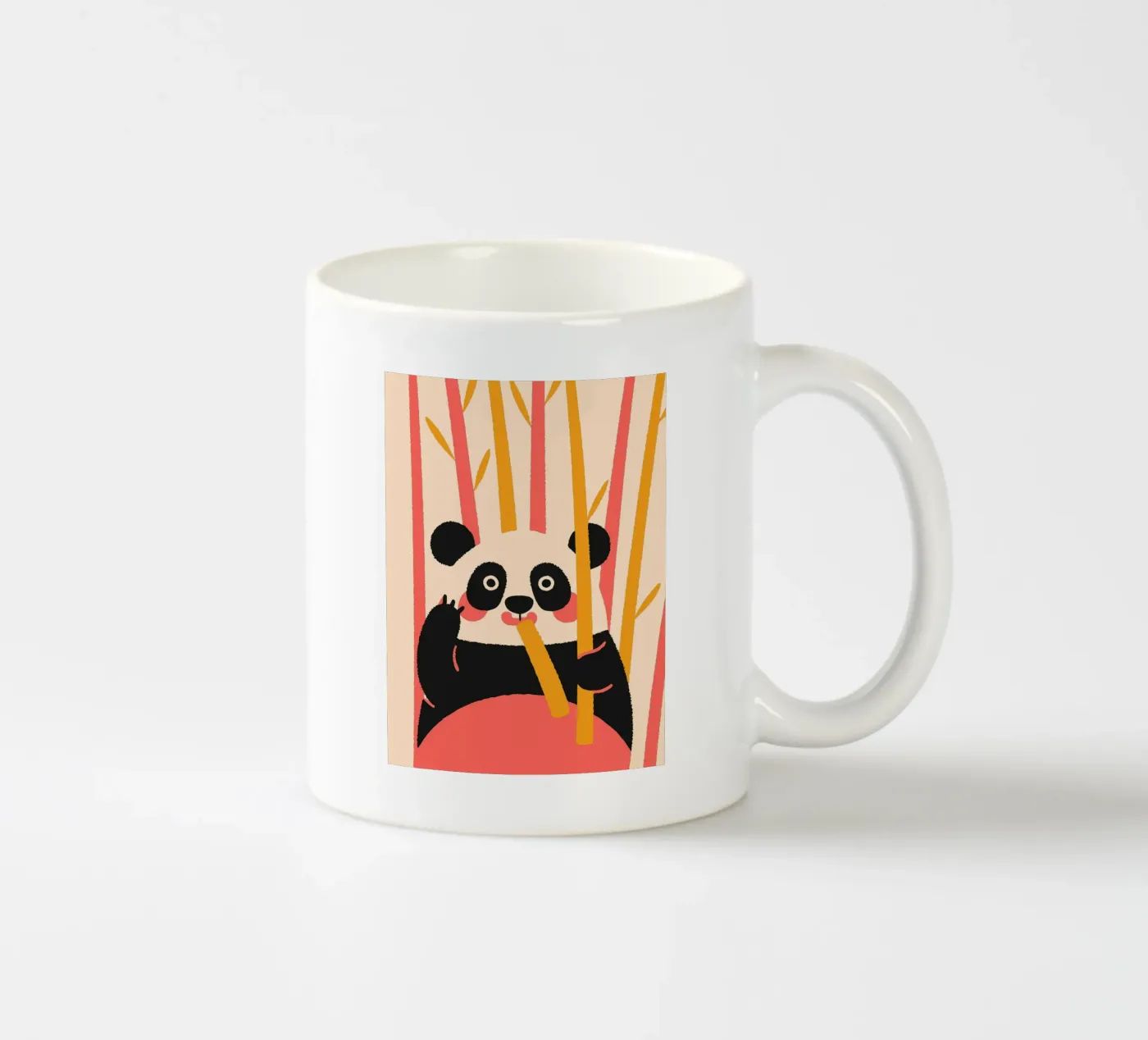 Panda Eats Bamboo ceramic mug by TRENDY POSTER SHOP
