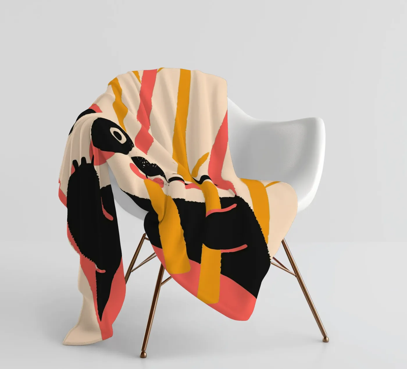 Panda Eats Bamboo fleece blanket by TRENDY POSTER SHOP