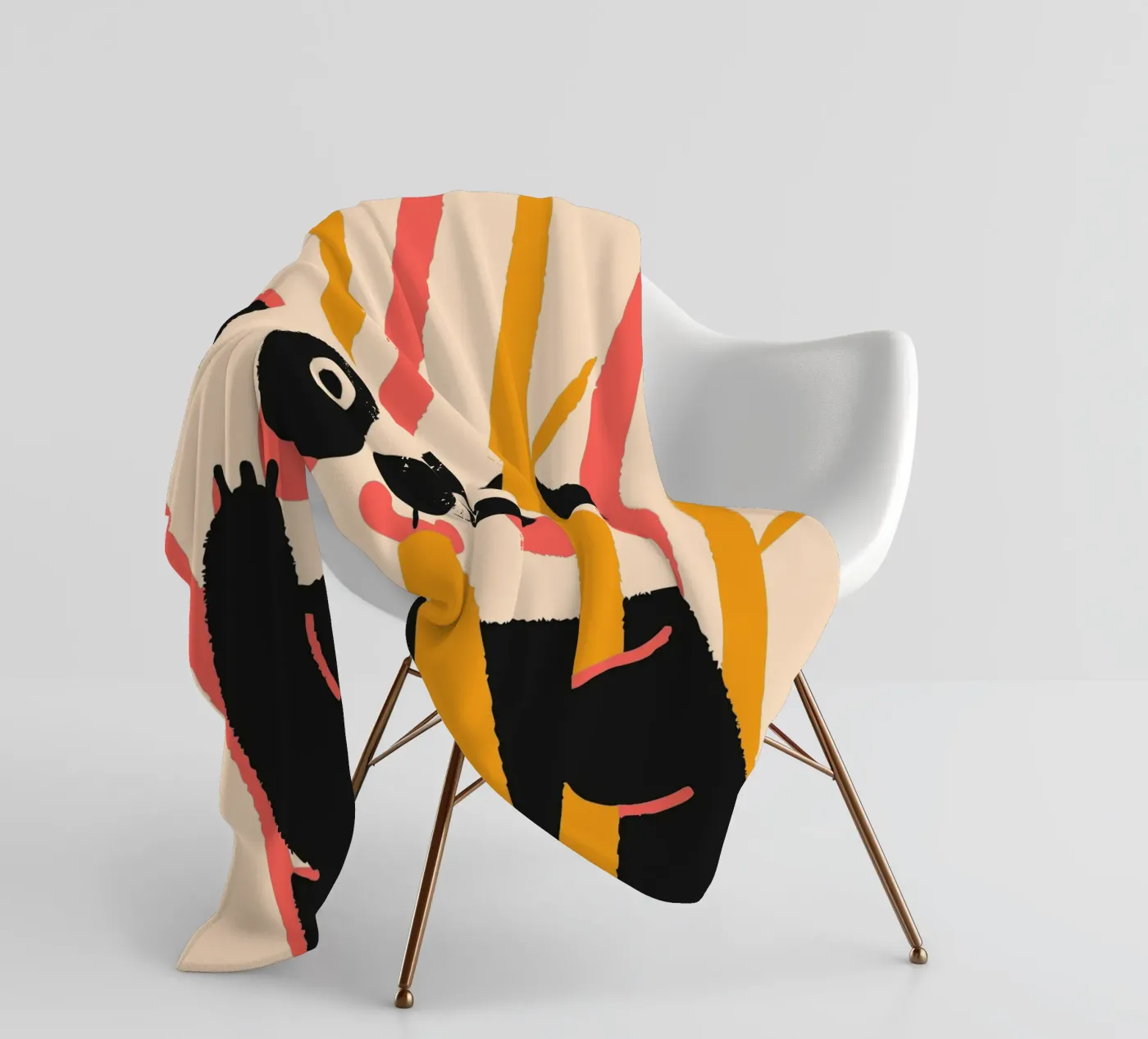 Panda Eats Bamboo fleece blanket by TRENDY POSTER SHOP