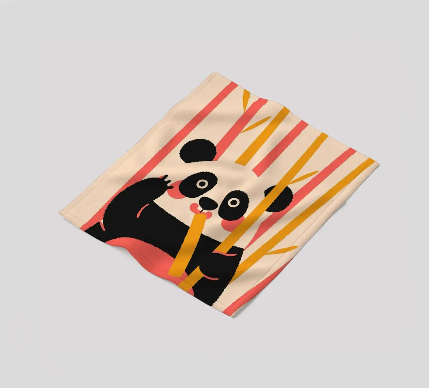 Panda Eats Bamboo fleece blanket by TRENDY POSTER SHOP